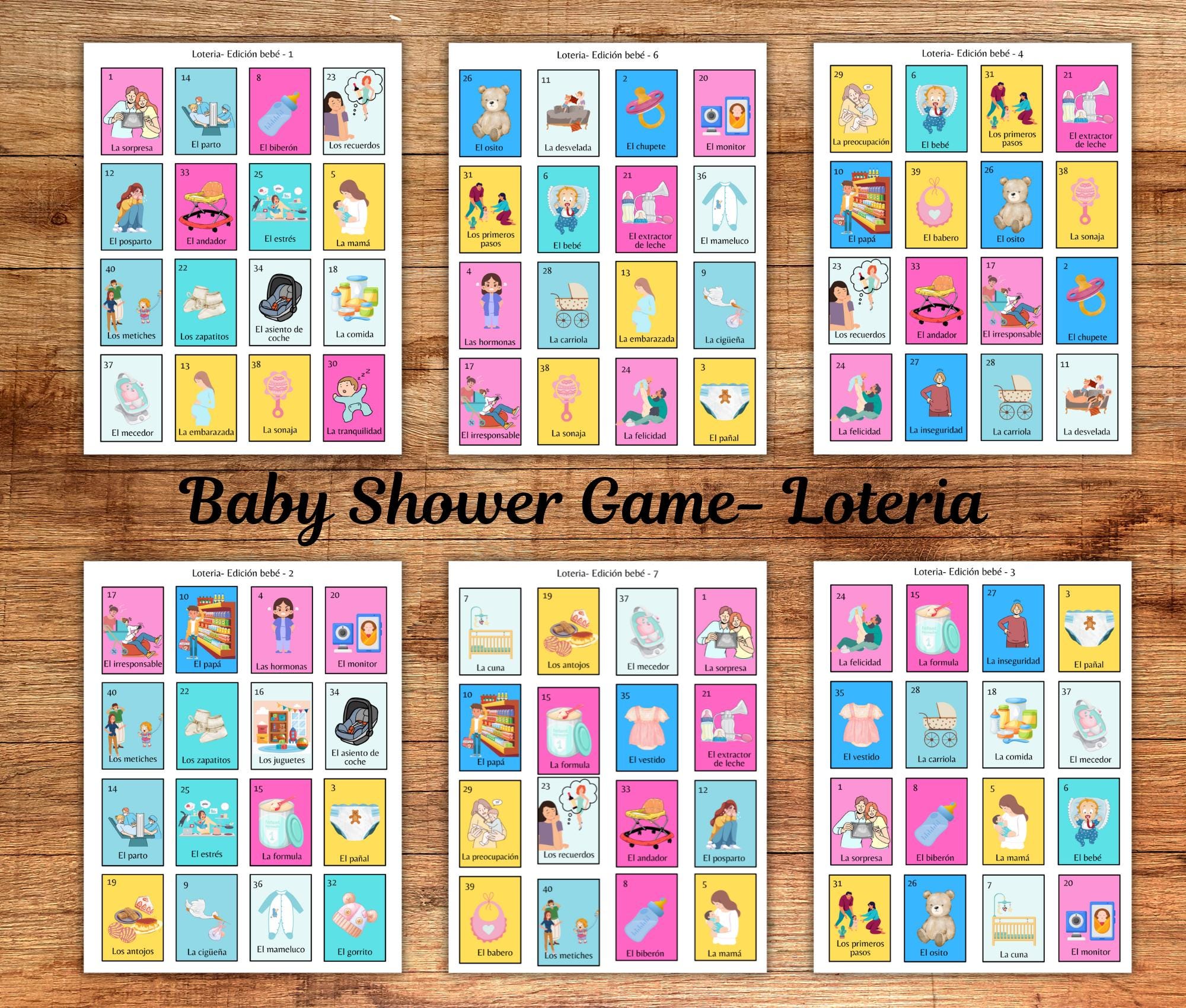 Baby Shower Lotería Game – Gender Reveal Edition | Spanish Digital Download