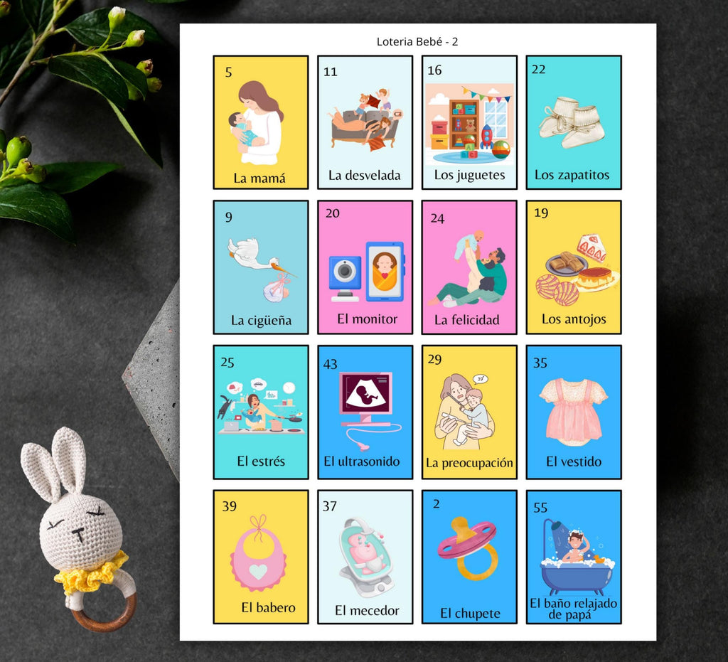 Baby Shower Lotería Game – Gender Reveal Edition | Spanish Digital Download