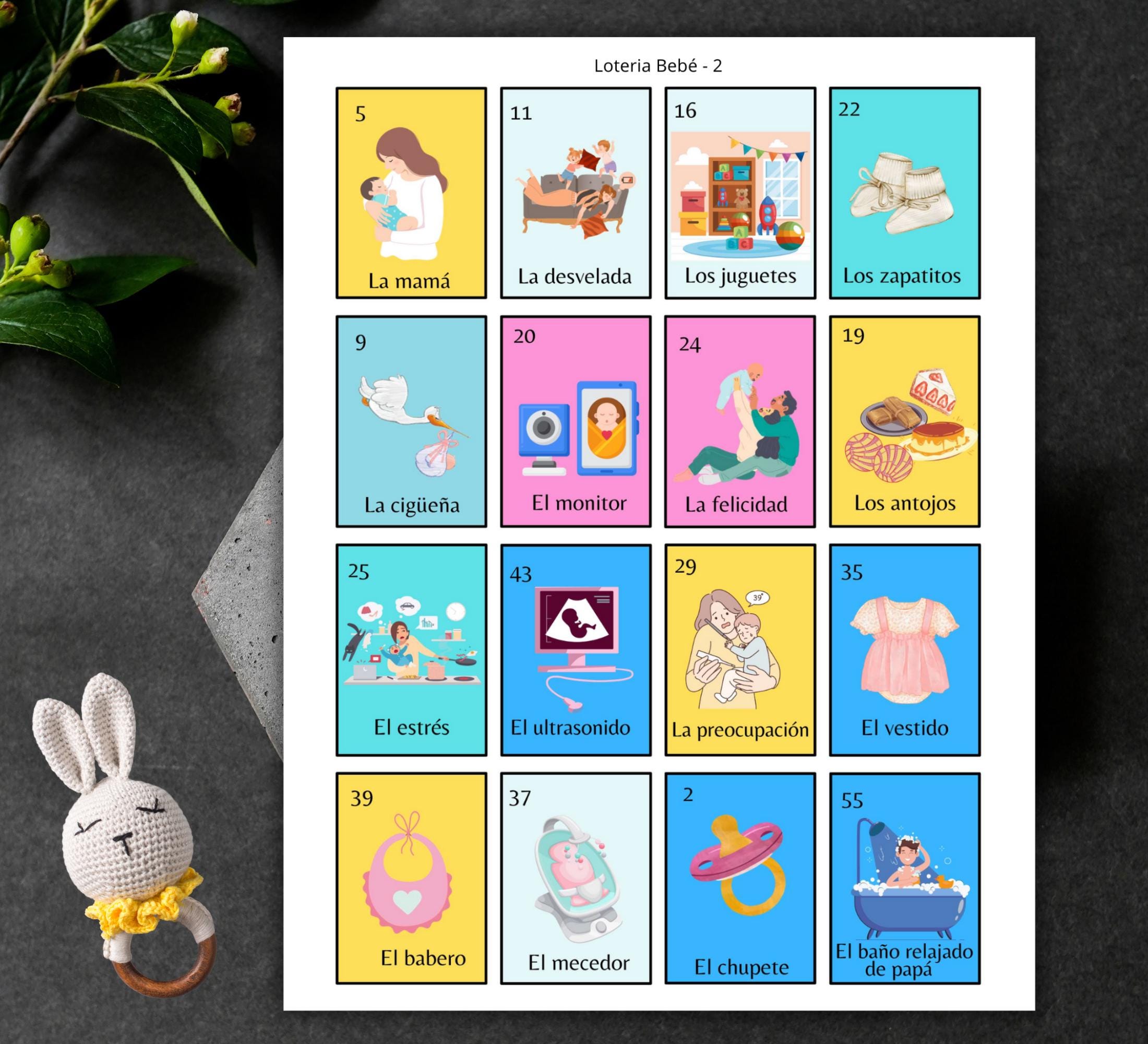 Baby Shower Lotería Game – Gender Reveal Edition | Spanish Digital Download