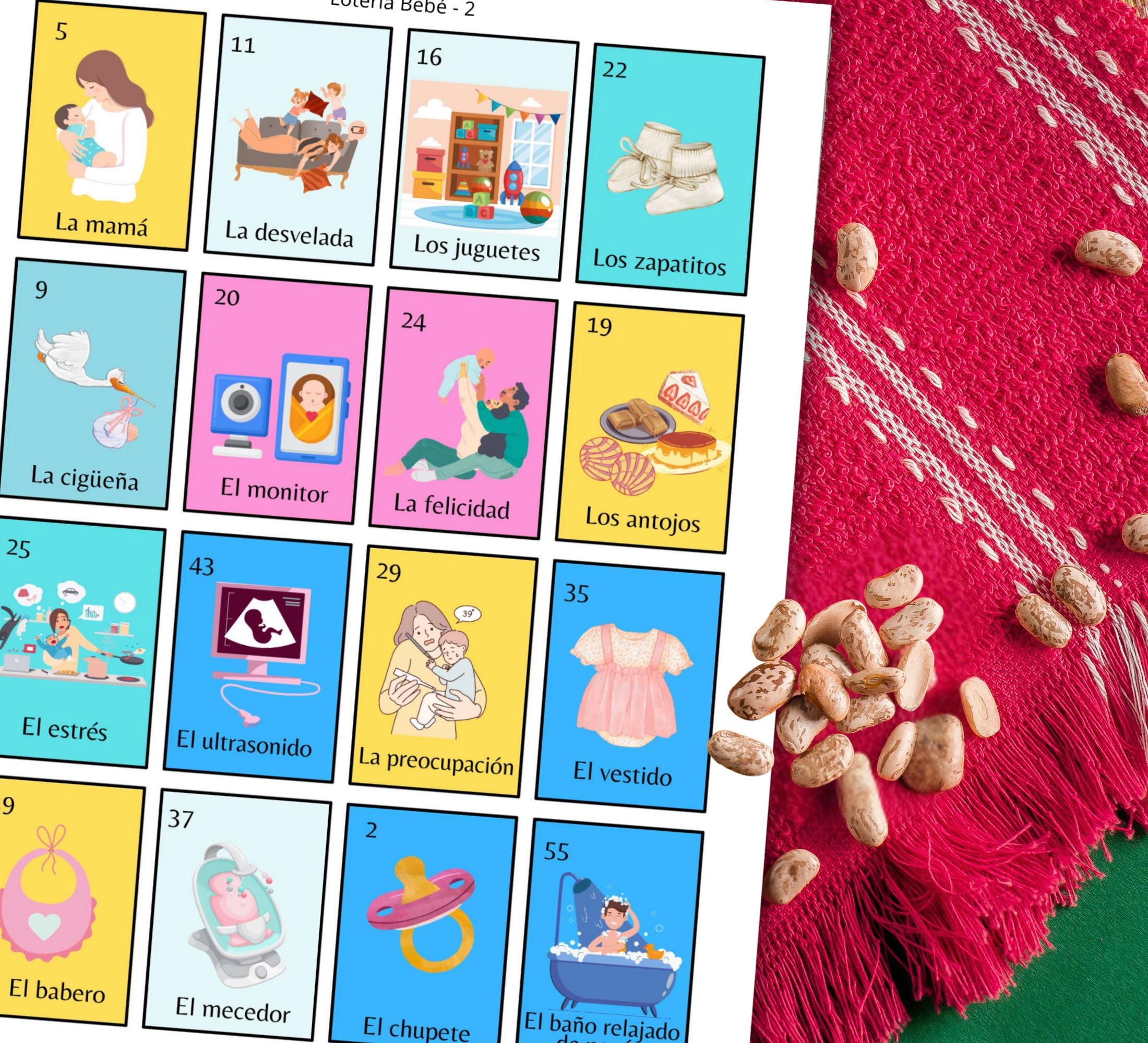 Baby Shower Lotería Game – Gender Reveal Edition | Spanish Digital Download