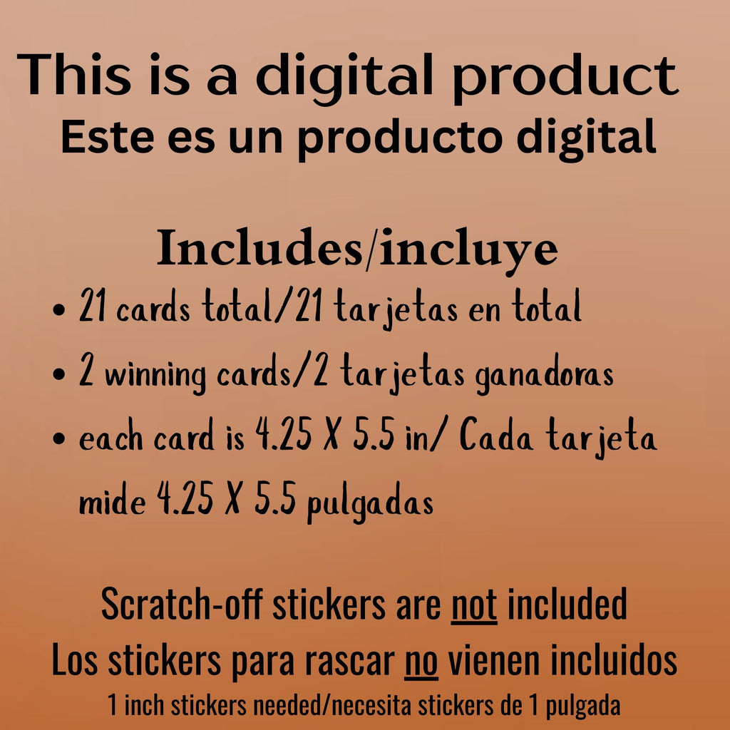 Spanish Baby Shower Game, Bebé o Desayuno Scratch-Off Cards, Pink Girl Party Game (Digital Download)