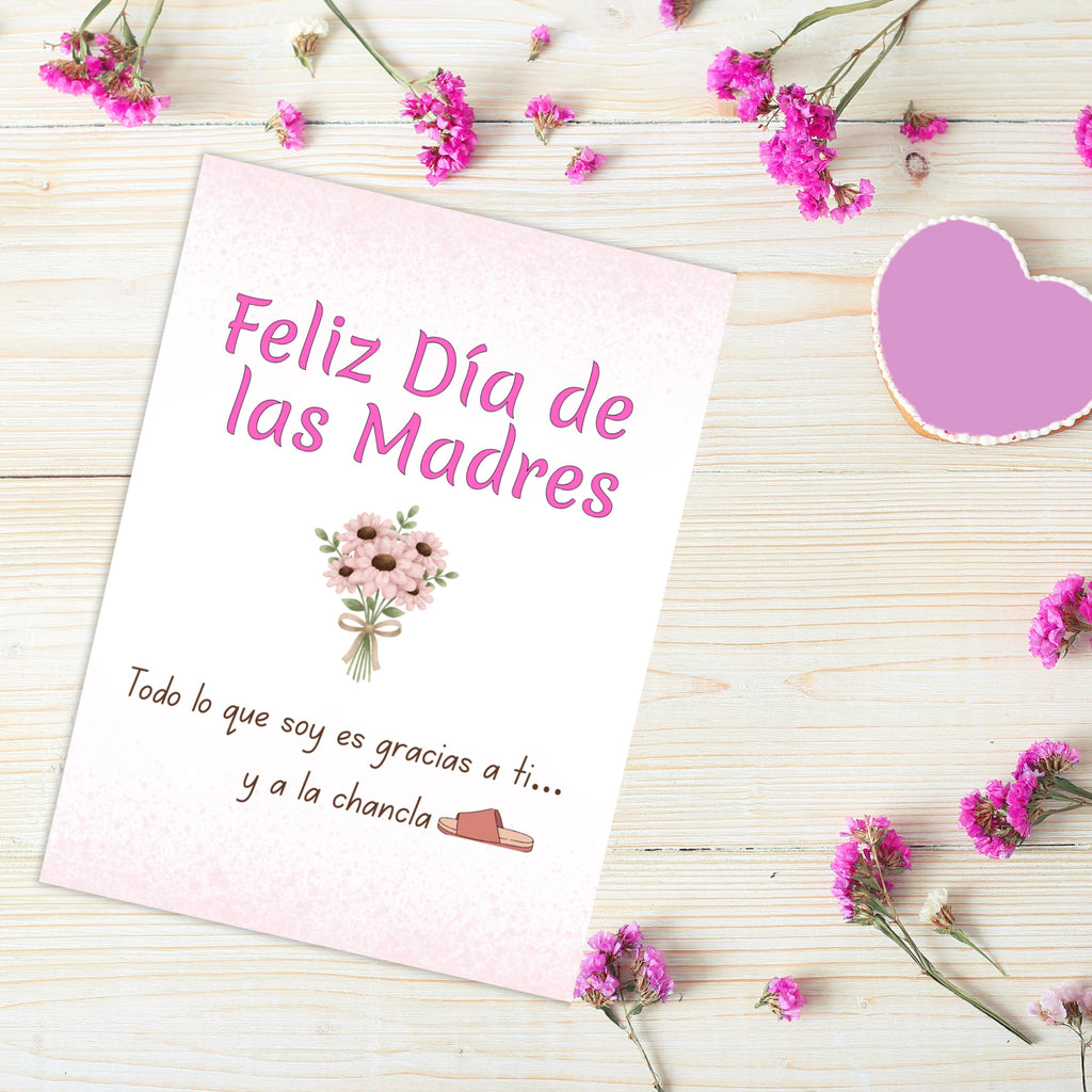 Funny La Chancla Mother's Day Card, Spanish Humor (Digital Download)