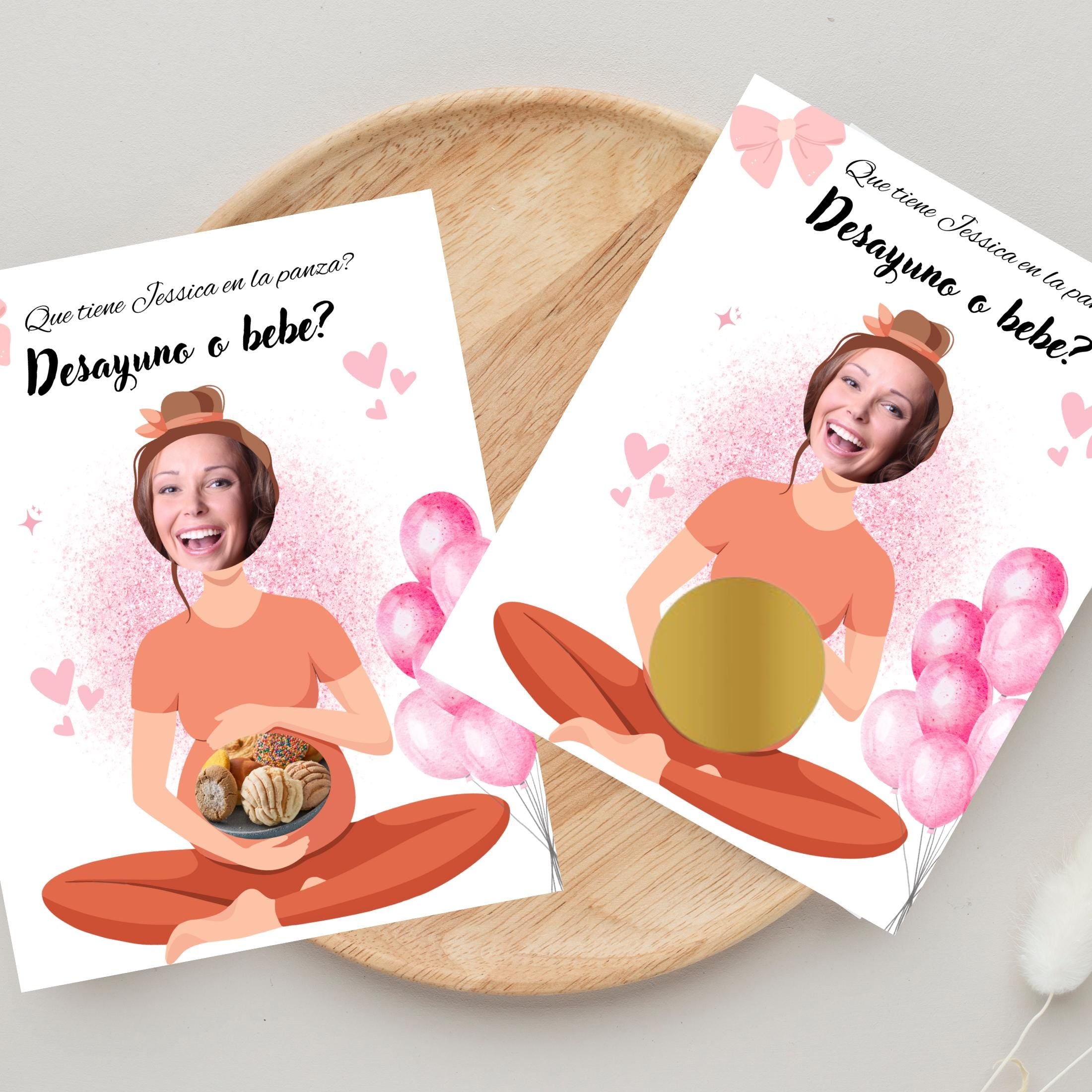 Baby Shower Game, "¿Bebé o Desayuno?" Scratch-Off Cards, Girl Party Game (Digital Download)