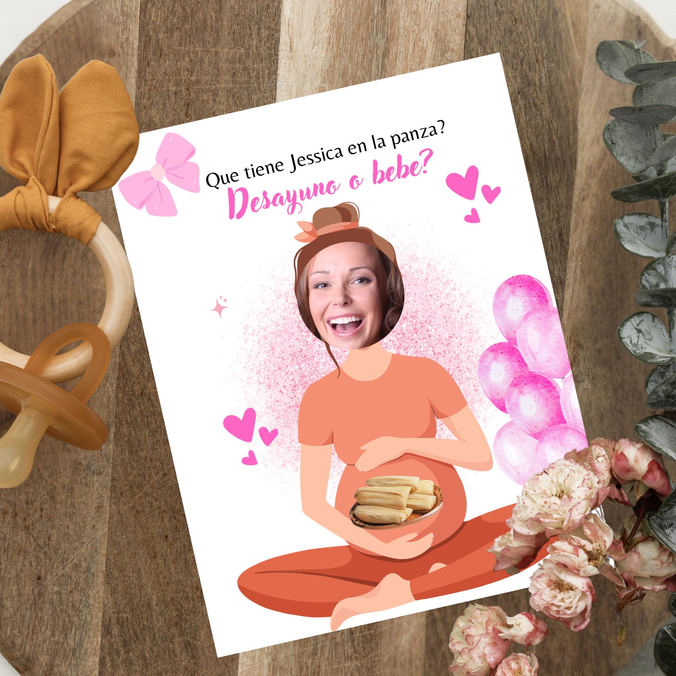 Personalized Spanish Baby Shower Game, Quien Tiene al Bebe Scratch Cards
