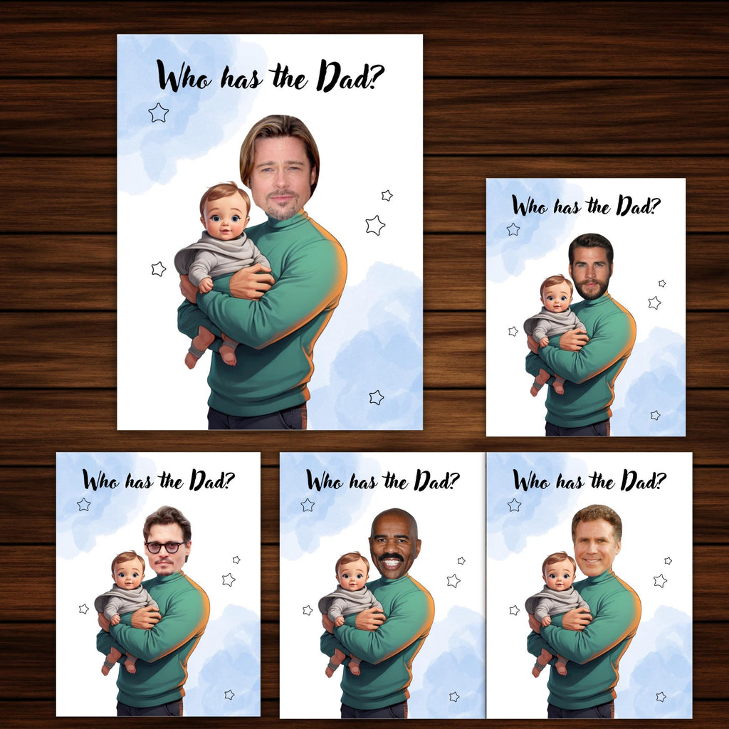 Baby Shower Game: Who Has The Dad? - Fun Party Activity (PDF Download)
