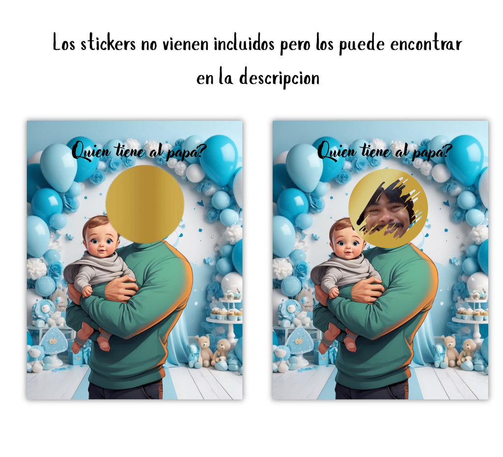 Spanish Baby Shower Game: Quién Tiene al Papá? (PDF Download, Printable Cards)