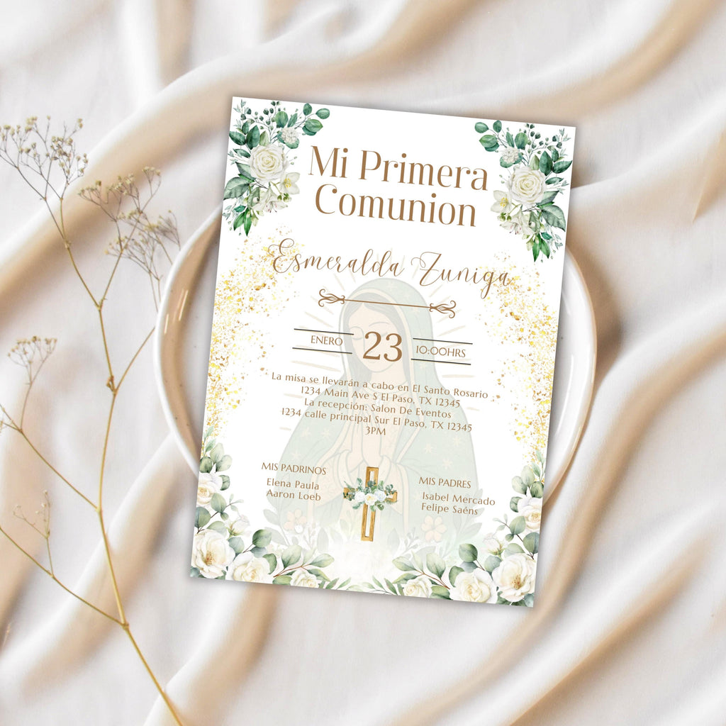 Virgen de Guadalupe Baptism/Communion Invitation (Editable Digital)