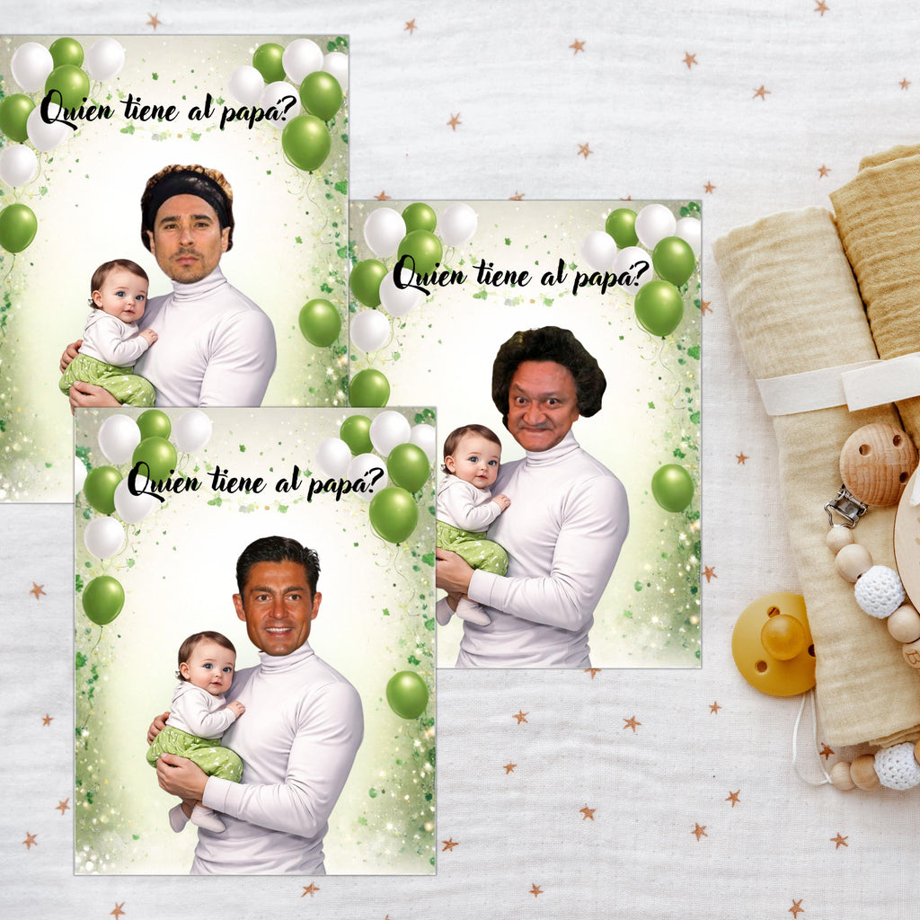 Baby Shower Game, Quien Tiene al Papa, Gender Reveal Activity, Gender Neutral Scratch Cards