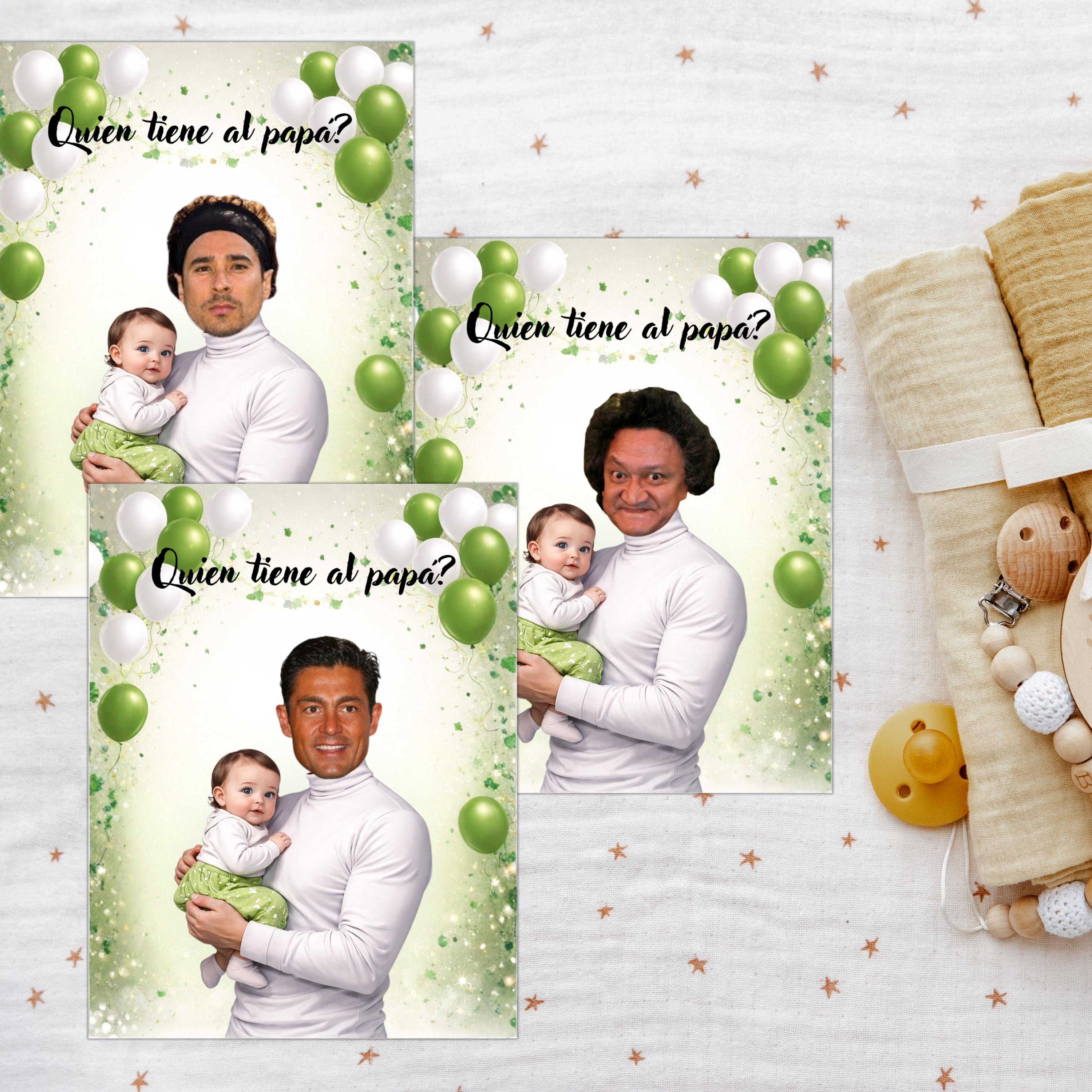 Baby Shower Game, Quien Tiene al Papa, Gender Reveal Activity, Gender Neutral Scratch Cards