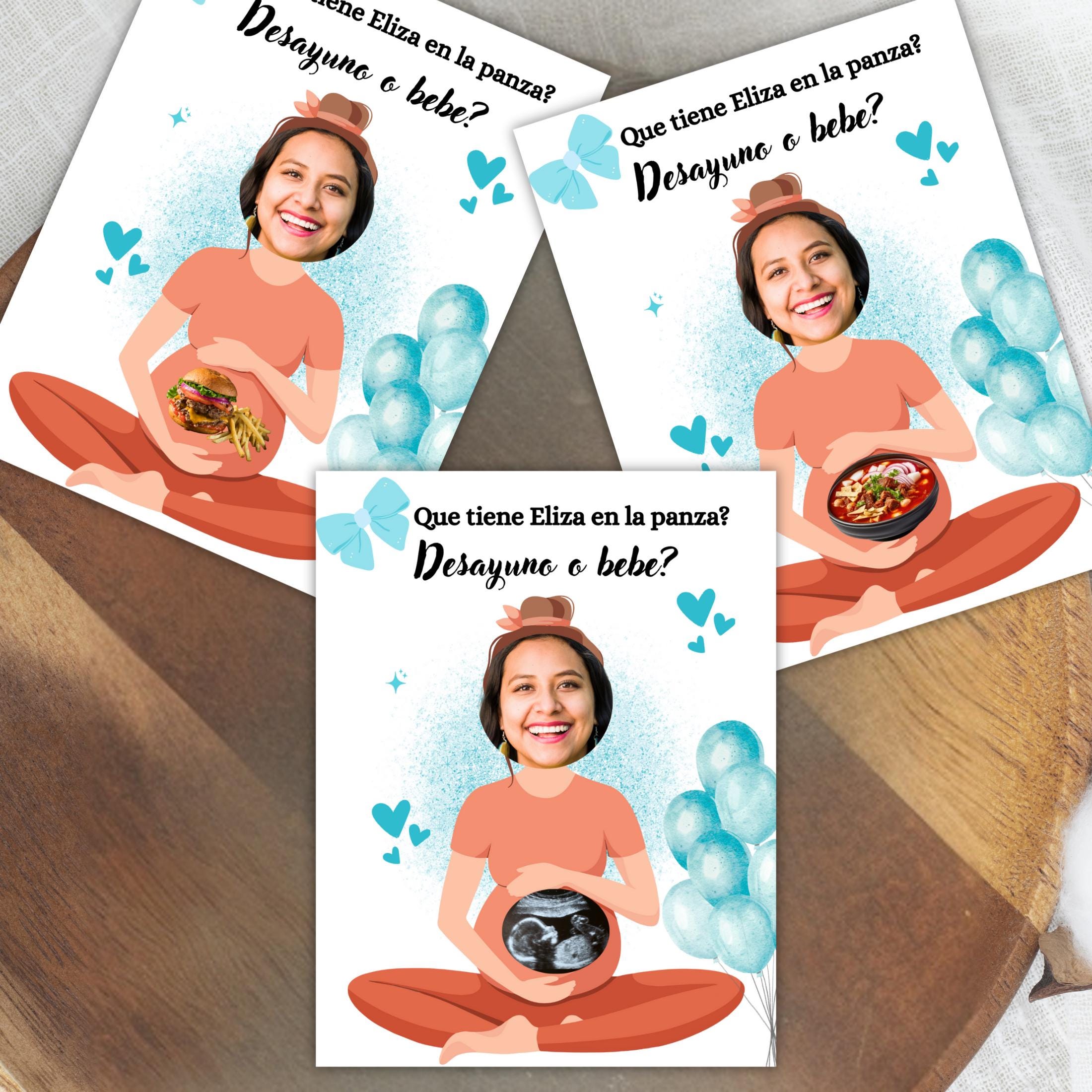 Baby Shower Game, "¿Desayuno o Bebé?" Scratch-off Cards (Spanish)