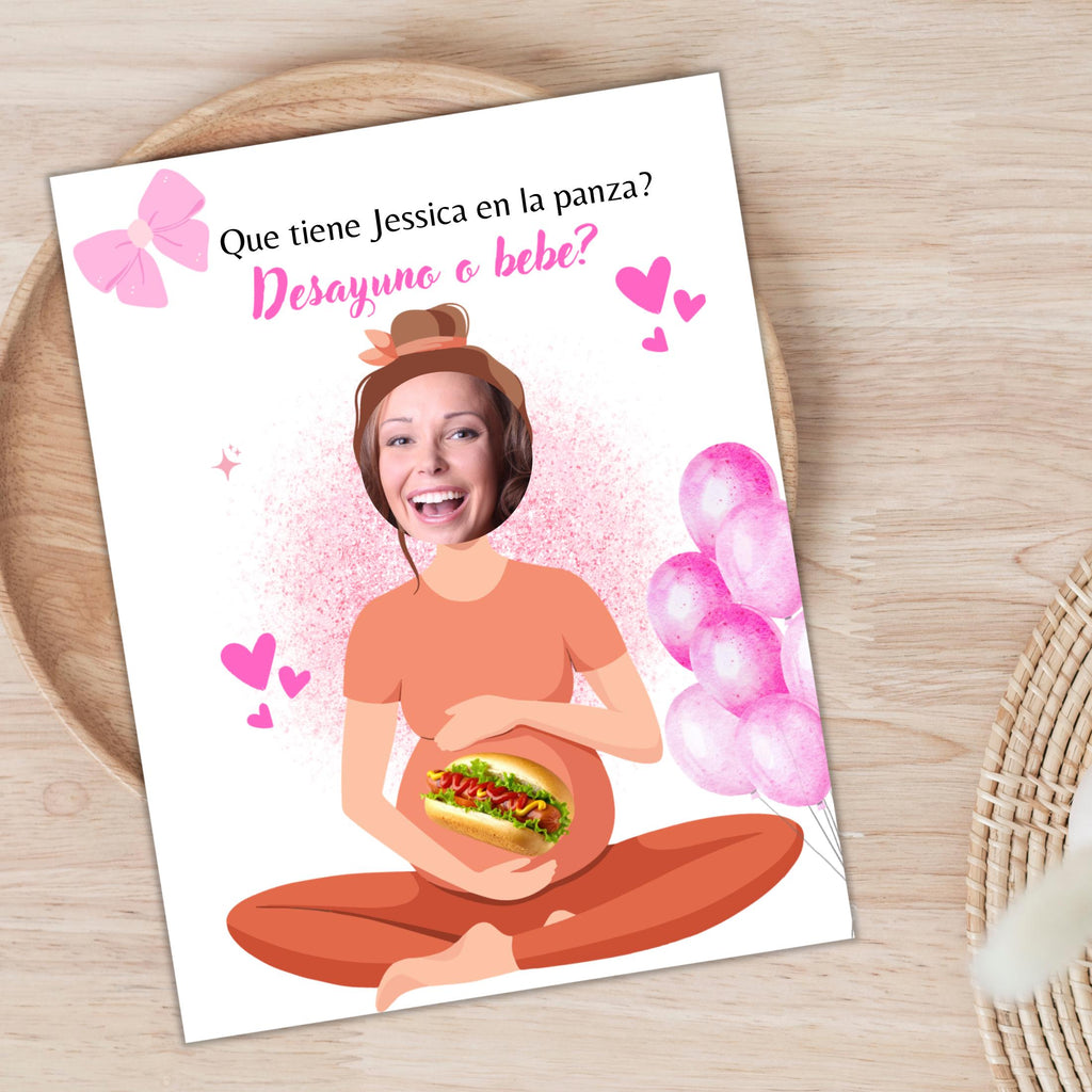 Personalized Spanish Baby Shower Game, Quien Tiene al Bebe Scratch Cards