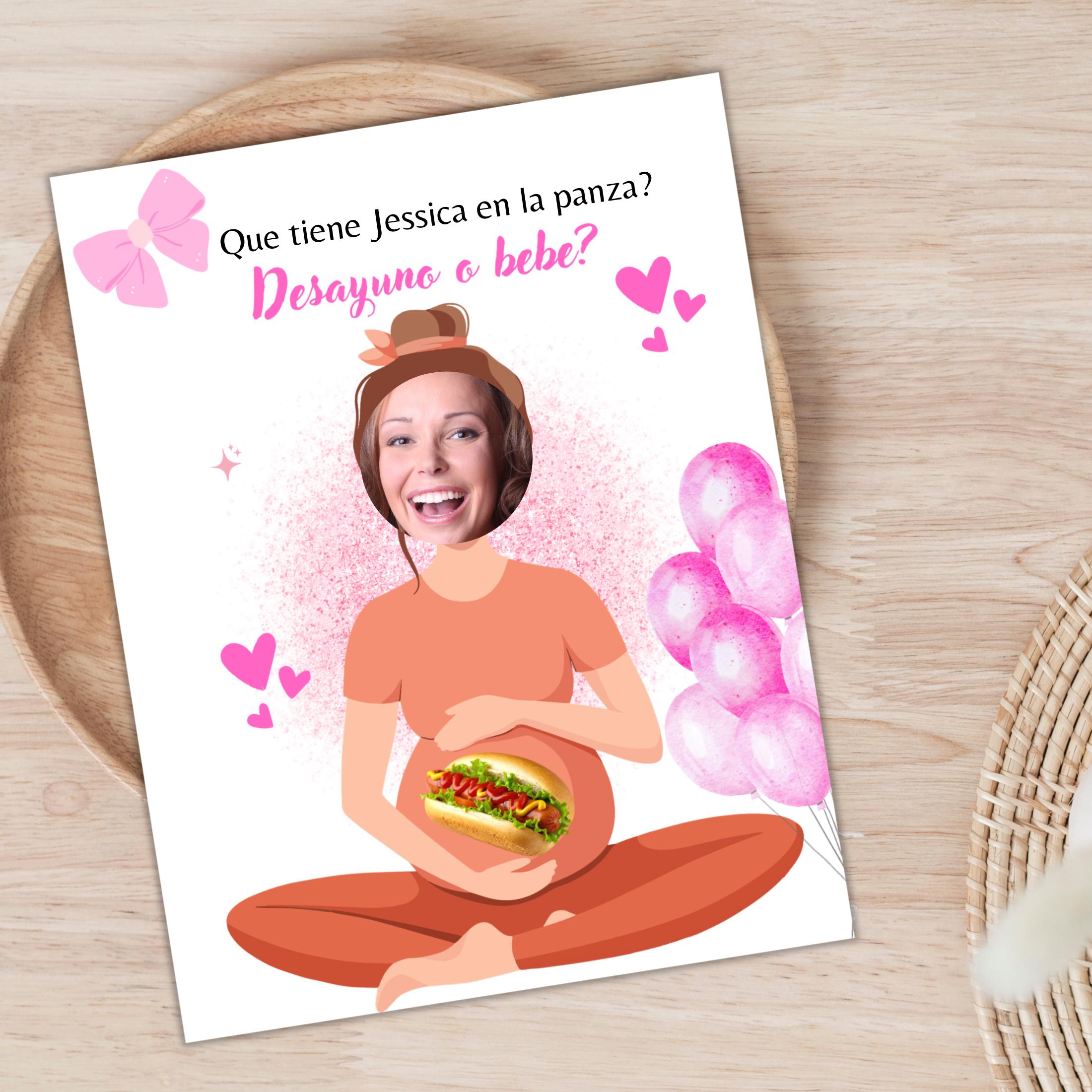 Personalized Spanish Baby Shower Game, Quien Tiene al Bebe Scratch Cards