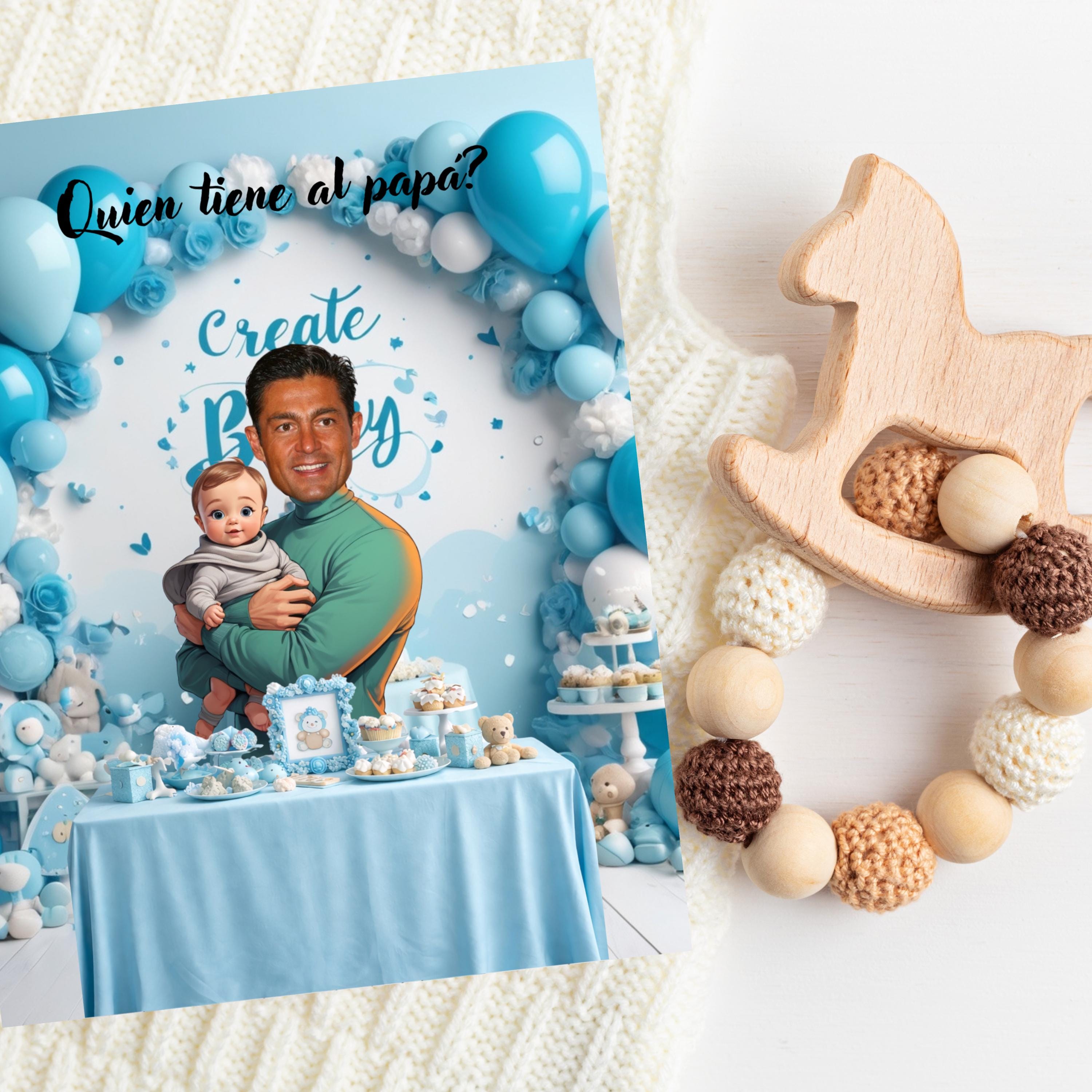 Baby Shower Game, Who Has Dad Spanish Cards, Blue Celebration Cards
