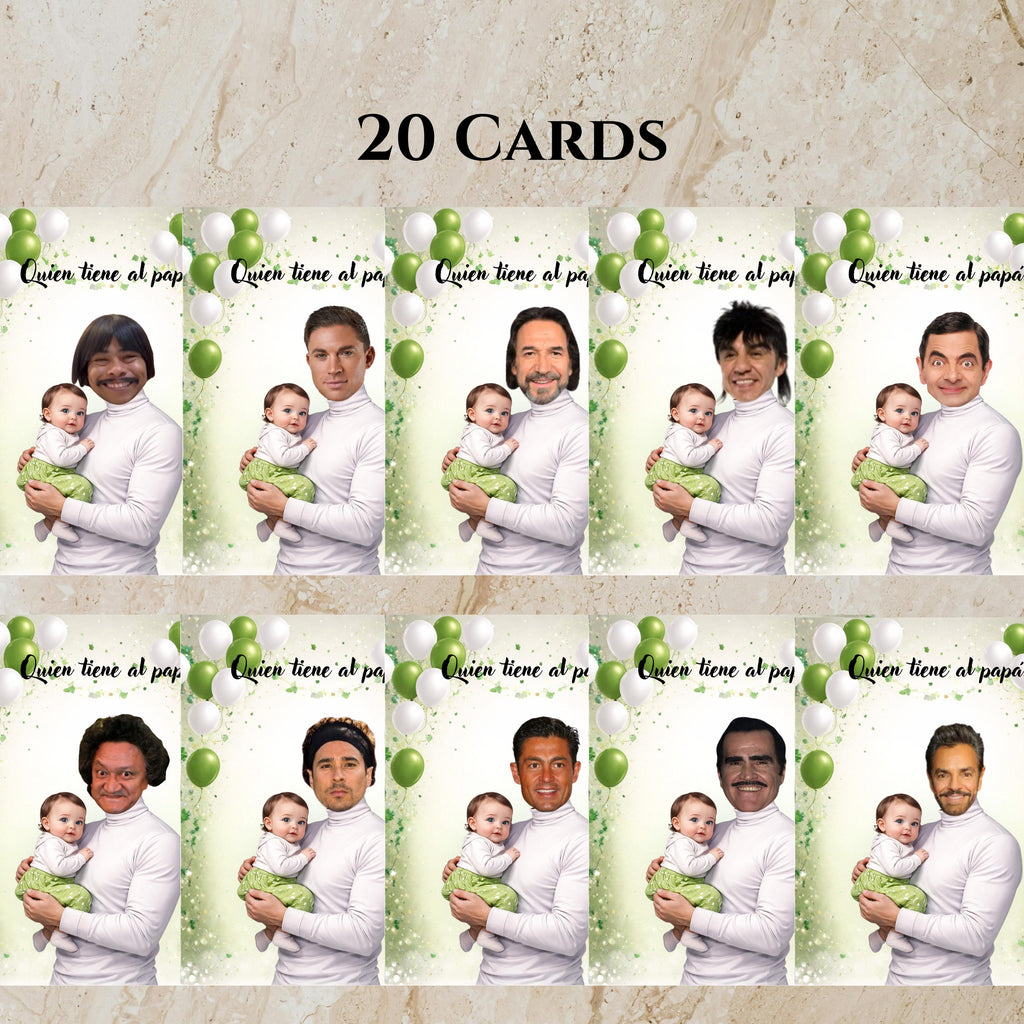Baby Shower Game, Quien Tiene al Papa, Gender Reveal Activity, Gender Neutral Scratch Cards