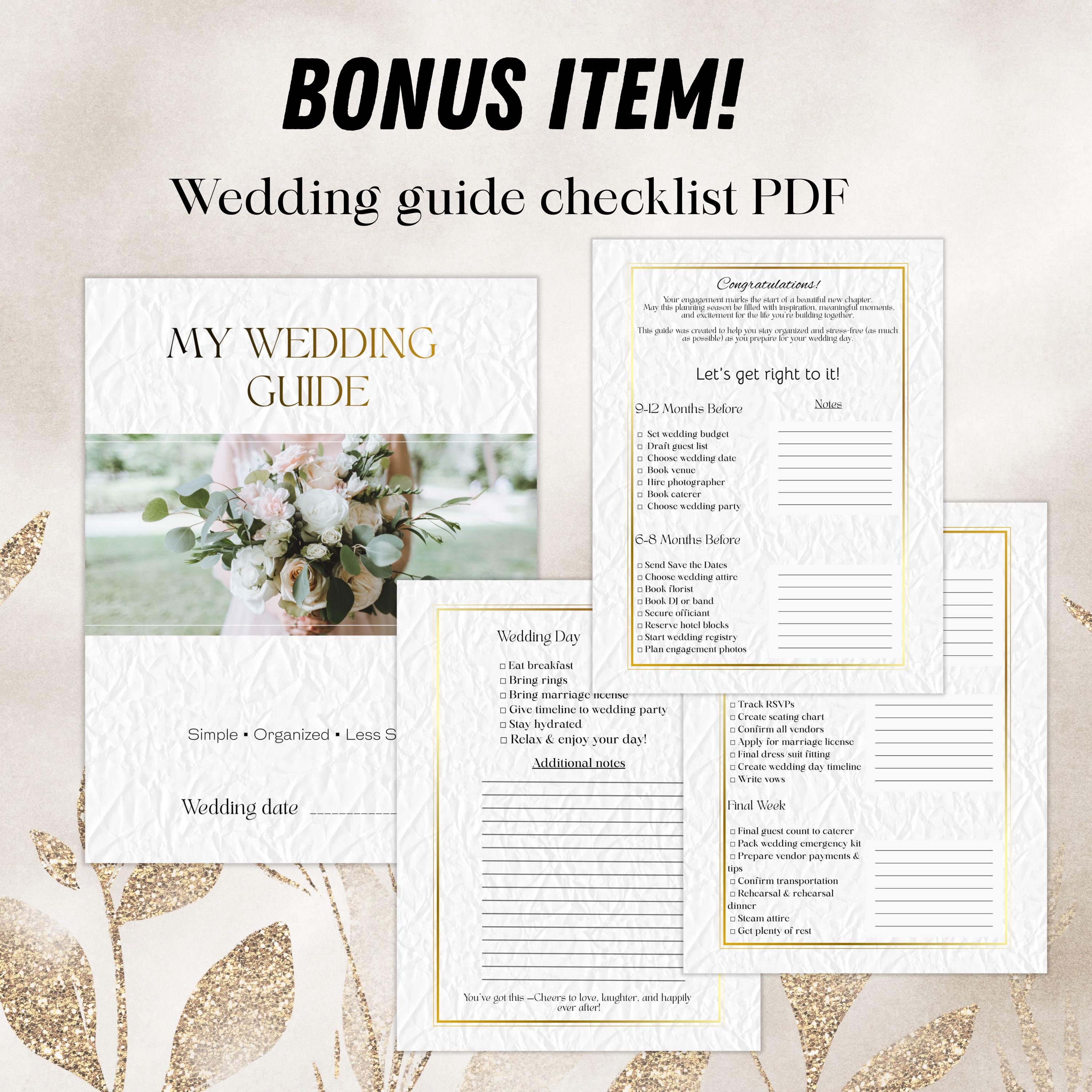 Minimalistic Wedding Invitation Bundle Template, Gold and White Elegant 5x7 Suite RSVP, Save The Date