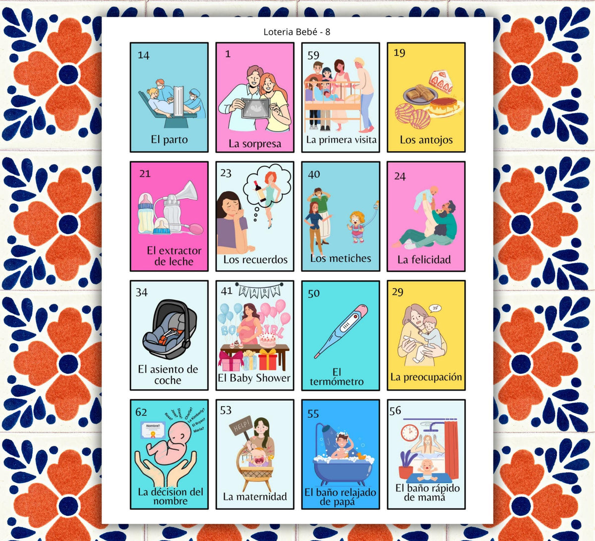 Baby Shower Lotería Game – Gender Reveal Edition | Spanish Digital Download